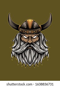 Illustration of blind viking for apparel, tshirt, skateboard, and other merchandise