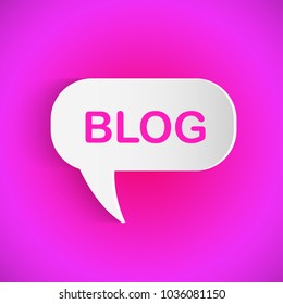 Illustration of a Blog chat bubble on a colorful background.