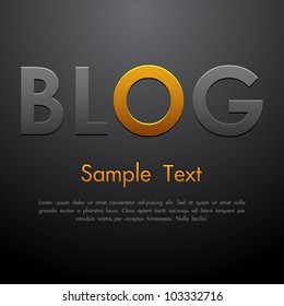 illustration of blog text on abstract black background