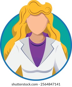 Illustration of a blonde female doctor, nurse. Ideal for catalogs, newsletters and medical guides