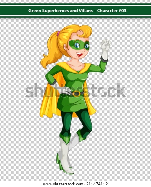 Illustration Blonde Female Superhero Stock Vector (Royalty Free) 211674112