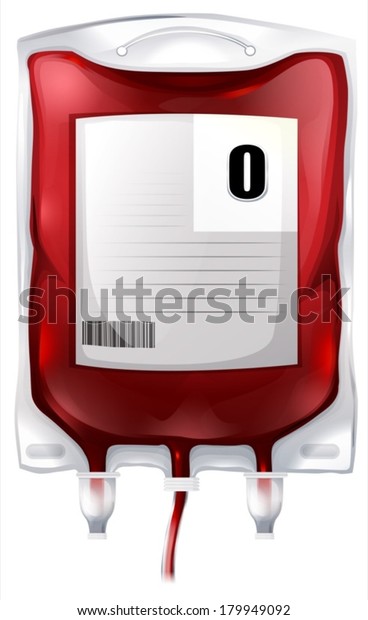 Illustration Blood Bag Type O Blood Stock Vector (Royalty Free) 179949092