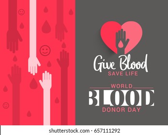 Illustration Of Blood Donate Concept For World Blood Donor Day,Poster Or Banner Design Template.