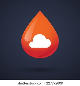 Illustration of a blood drop icon with a cloud