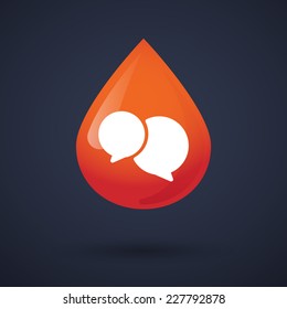Illustration of a blood drop icon with a comic balloon