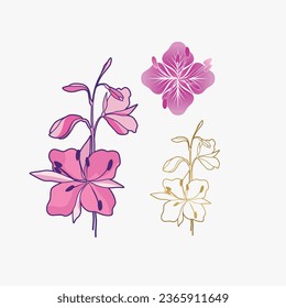 Illustration of a blooming bright flower