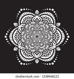 illustration of a blooming flower with a mandala pattern