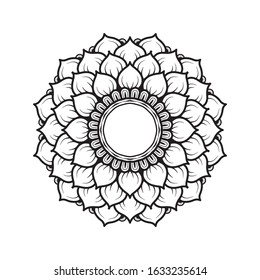 illustration of a blooming flower with a mandala pattern