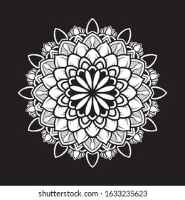 illustration of a blooming flower with a mandala pattern