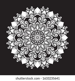 illustration of a blooming flower with a mandala pattern