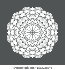 illustration of a blooming flower with a mandala pattern