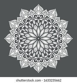 illustration of a blooming flower with a mandala pattern