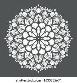 illustration of a blooming flower with a mandala pattern