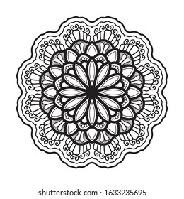 illustration of a blooming flower with a mandala pattern