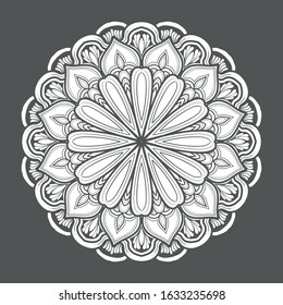 illustration of a blooming flower with a mandala pattern