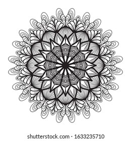 illustration of a blooming flower with a mandala pattern