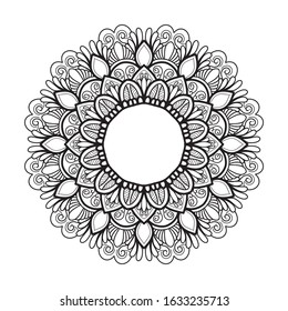illustration of a blooming flower with a mandala pattern