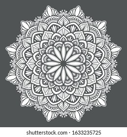 illustration of a blooming flower with a mandala pattern