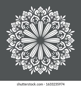 illustration of a blooming flower with a mandala pattern