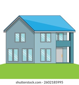The Illustration of Blue 3D House