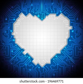 Illustration Blue abstract technology circuit background with blank space design.