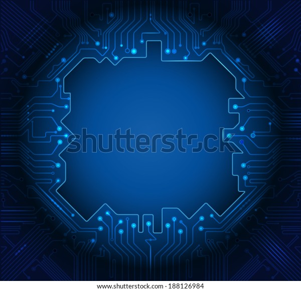 Illustration Blue Abstract Technology Circuit Background Stock Vector ...