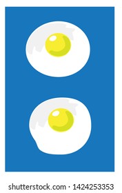 illustration of a blue background fried egg, vector
