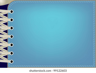 Illustration of a blue background with lacing
