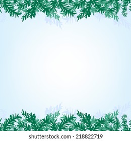 The illustration of blue Background with new year branches. Vector image