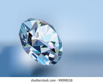illustration blue background with precious sparkling diamond