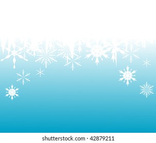 fondo azul de ilustración y copo de nieve blanco