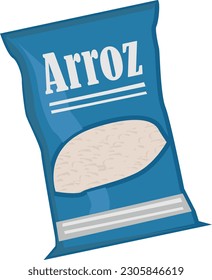 illustration blue bag kilo of rice