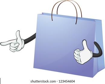 Illustration of a blue bag on a white background