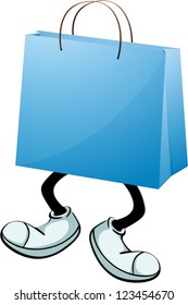 Illustration of a blue bag on a white background