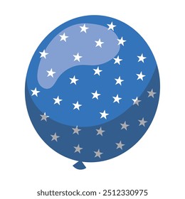 Ilustración de un globo azul con estrellas blancas en un diseño patriótico para la Ilustración vectorial de celebraciones