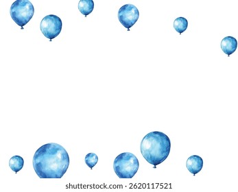illustration of blue balloons on a white background, perfect for festive and celebratory designs. Ideal for invitations, greeting cards, and party decorations. High-quality, vibrant, and cheerful.