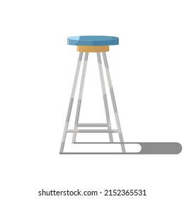 ilustración de un taburete de barra azul con patas altas de aluminio, puede utilizarse para ilustrar el interior de una barra
