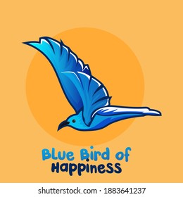 Illustration of Blue Bird. Hand drawn illustration images good for wall decoration, wallpaper and element of design product