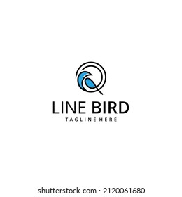 Illustration blue bird logo design