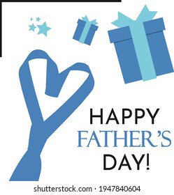Illustration in blue and black to cheer and celebrate a Happy Father's Day.