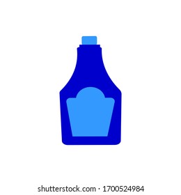 illustration of a blue bottle. Flat design