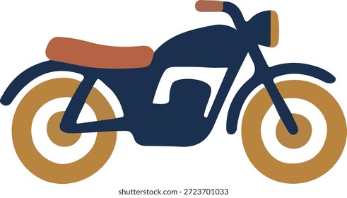 Ilustração de uma motocicleta azul e marrom