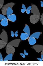 illustration with blue butterfly background