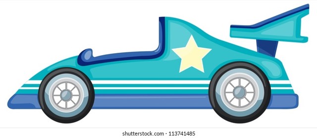 illustration of a blue car on white background