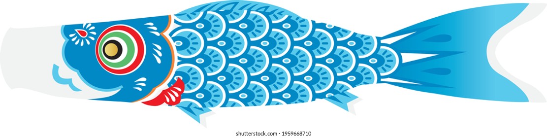 Illustration of blue carp streamer of Children's Day