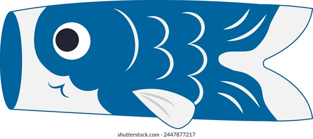 Illustration of blue carp streamers for Children's Day in Japan