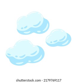 Illustration of blue clouds. Cartoon image of overcast sky.