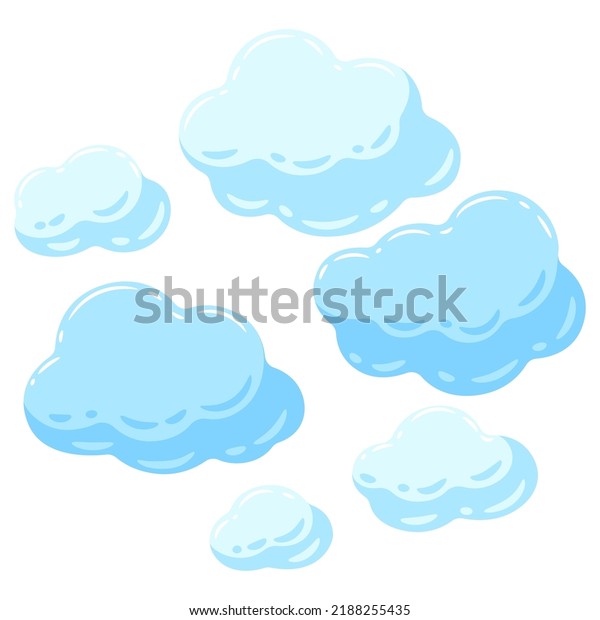 Illustration Blue Clouds Cartoon Image Overcast Stock Vector (Royalty