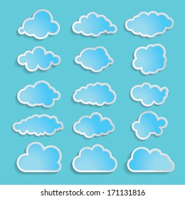 illustration of blue clouds collection 