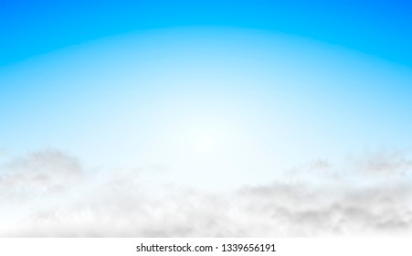 Illustration of blue clouds in the sky. Vector background